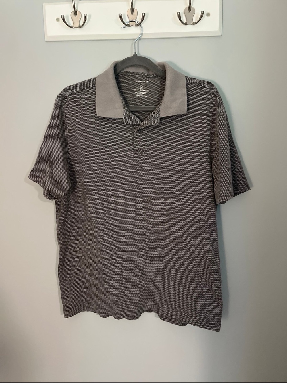 Van Heusen Men's Charcoal Polo with Contrast Collar